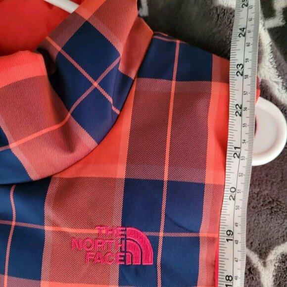 The North Face Puffer Vest Womens Sz XS Goose Down Full Zip Mock Neck 550 Plaid - Picture 8 of 11